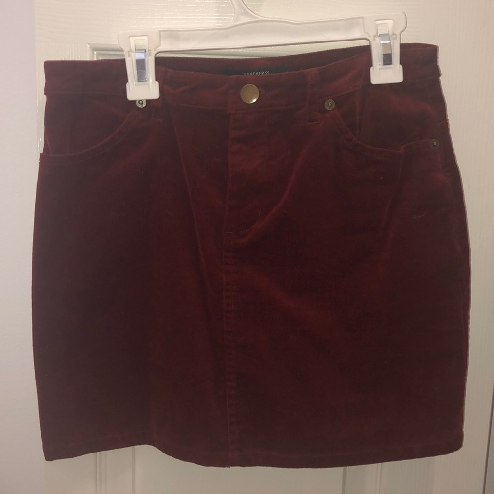 velvet mini skirt